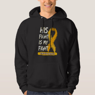 Hans kamp är min kamp Spina Bifida-medvetenhet Gul Hoodie