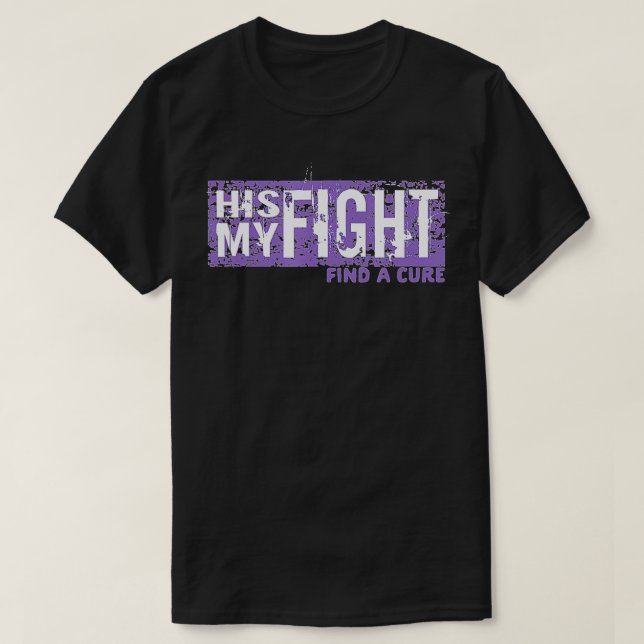 Hans kamp är min Lila Alzheimers demens T Shirt (Design framsida)
