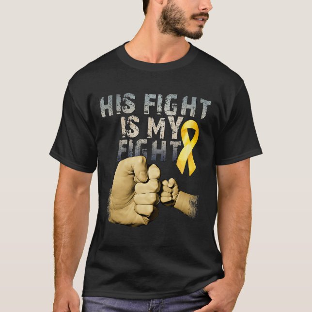 Hans kamp är min medvetenhet om cancer hos barn G T Shirt (Framsida)