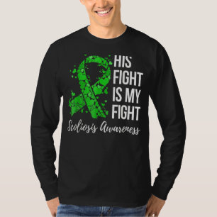 Hans kamp är min medvetenhet om sjukdomen Scoliosi T Shirt