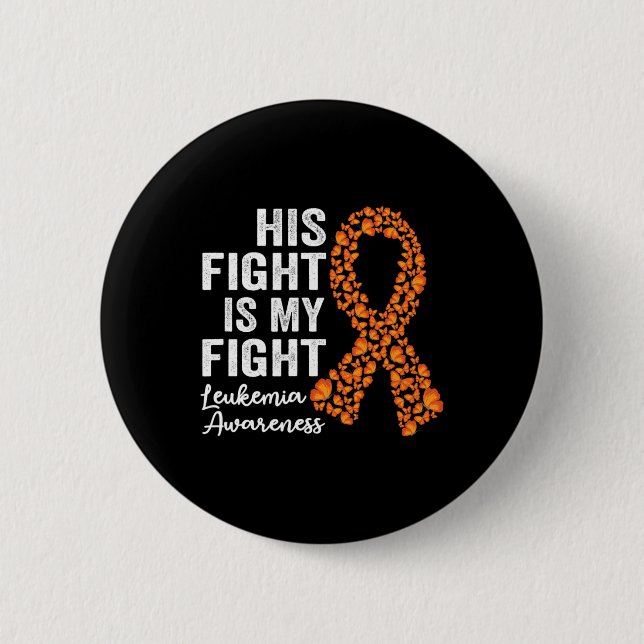 Hans kamp är min orange stöder Leukemia Awar Knapp (Framsida)
