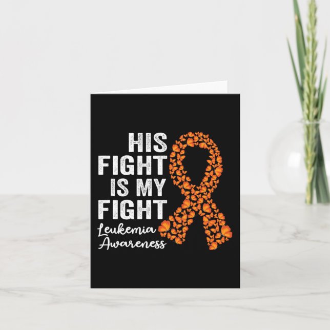 Hans kamp är min orange stöder Leukemia Awar Kort (Framsida)