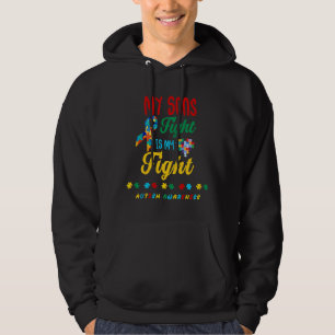 Hans kamp är min son Autism Awareness Fami Hoodie