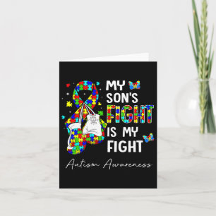 Hans kamp är min son Autism Awareness Supp Kort