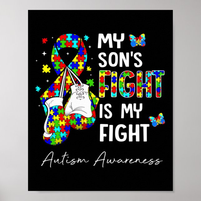 Hans kamp är min son Autism Awareness Supp Poster (Framsidan)