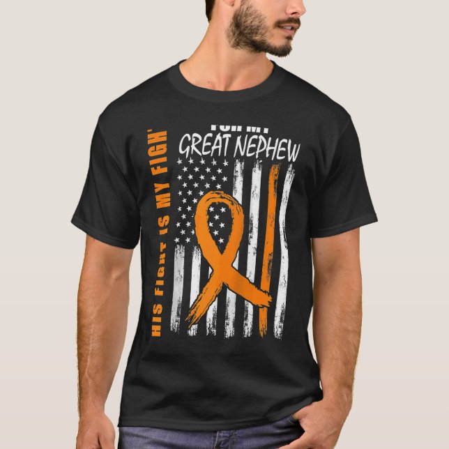 Hans kamp är min Underbar Nephew Leukemia Awaren T Shirt (Framsida)