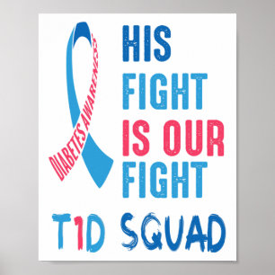 Hans kamp är vår dag mot diabetesmedvetande T1D Poster