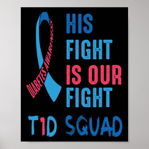 Hans kamp är vår kamp Diabetesmedvetandedagen T1d Poster