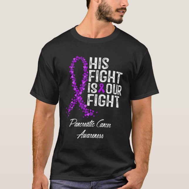 Hans kamp är vår medvetenhet om kampen mot cancer  t shirt (Framsida)