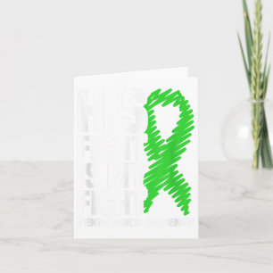 Hans kamp mot min Grönt Ribbon Mental Health Awar Kort
