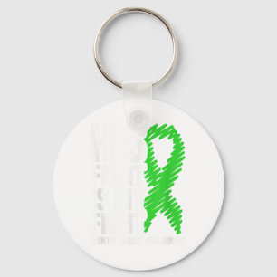 Hans kamp mot min Grönt Ribbon Mental Health Awar Nyckelring