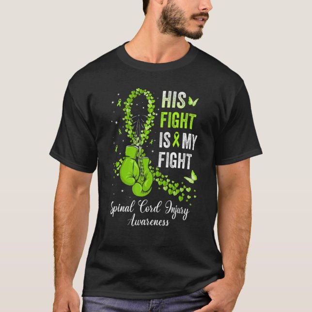 Hans kamp mot min kamp mot min sjukdom i ryggmärge t shirt (Framsida)