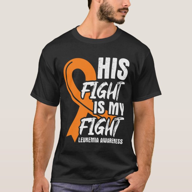 Hans kamp mot min leukemi-medvetenhet Ribbon Leuke T Shirt (Framsida)