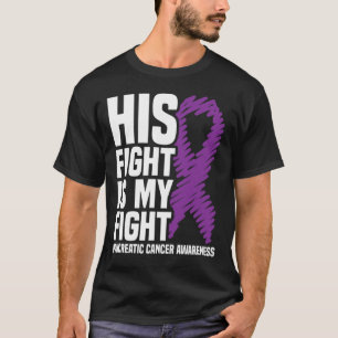 Hans kamp mot min Lila Ribbon Pancreatic Cancer T Shirt