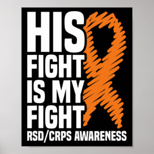 Hans kamp mot min Orange Ribbon Rsdcrps-medvetenhe Poster