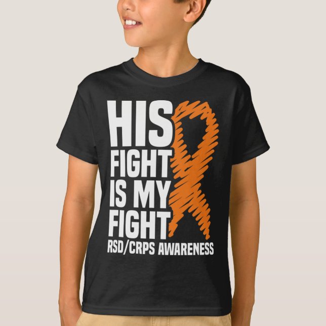 Hans kamp mot min Orange Ribbon Rsdcrps-medvetenhe T Shirt (Framsida)