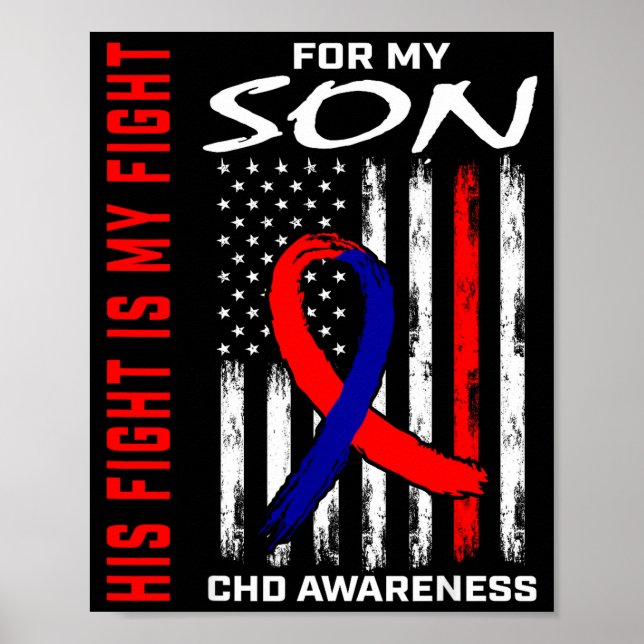 Hans kamp son Chd-medvetenhet Amerikansk Usa Flagg Poster (Framsidan)
