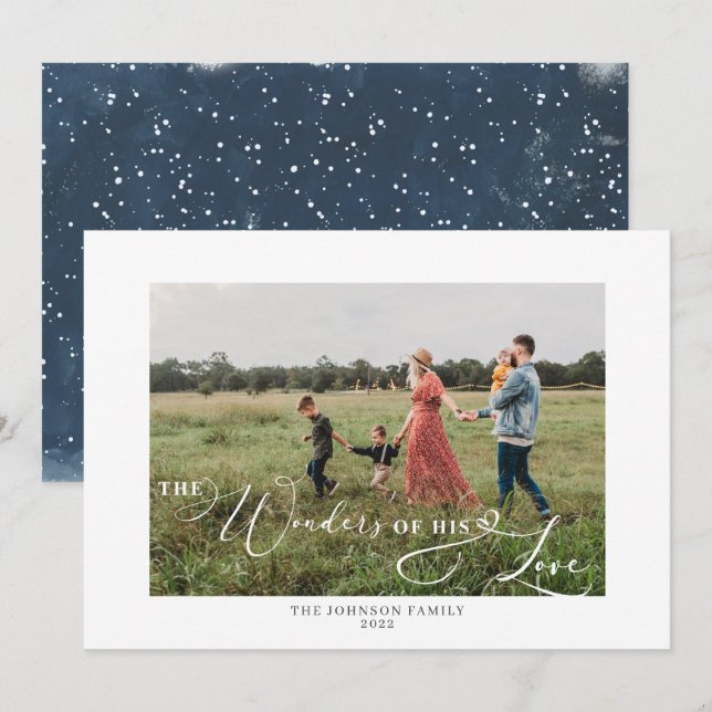 Hans Kärlek fotoskript Snowy? Julkort (Fram/baksida)