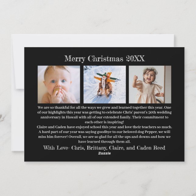 Hans Kärlek-julkort 4 Photo Black Julkort (Baksida)