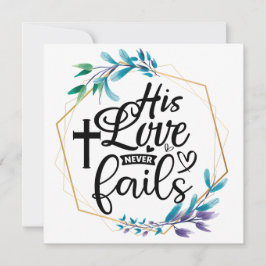 Hans Kärlek Misslyckas aldrig Tack Kort