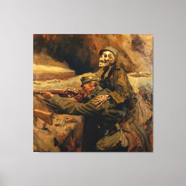 Hans Larwin - Soldat und Tod (1917) Canvastryck (Framsida)