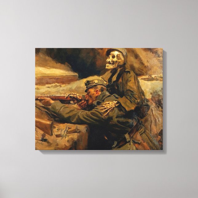 Hans Larwin - Soldat und Tod (1917) Canvastryck (Framsida)