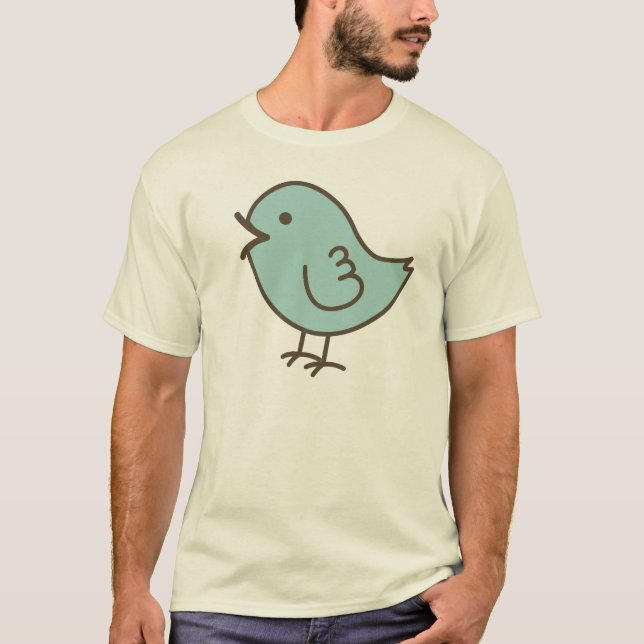 Hans lite konst för vektor för blåttkärlekfågel t shirt (Framsida)