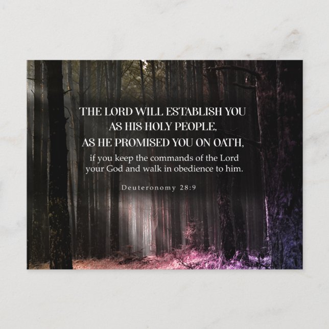Hans lovade (Femte Mosebok 28:9) Vykort (Framsida)