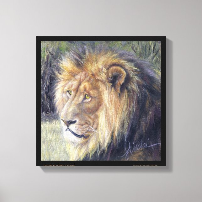 ’Hans Majestät’ 14’ x 14’ Kanvastryck av Lejon (Framsida)