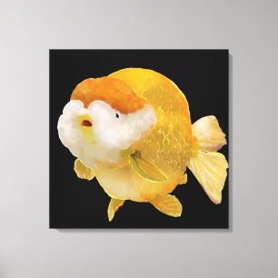 Hans Majestät Golden Ranchu Guld Fish Canvastryck