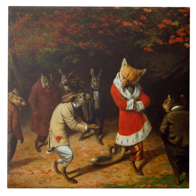 Hans Majesty Receives (av William Holbrook Beard) Kakelplatta (Framsidan)