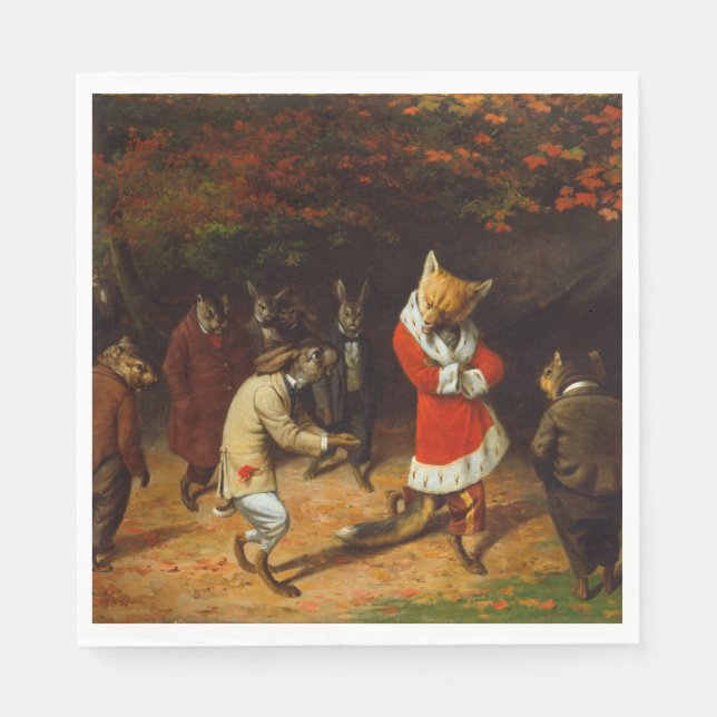 Hans Majesty Receives (av William Holbrook Beard) Pappersservett (Framsidan)