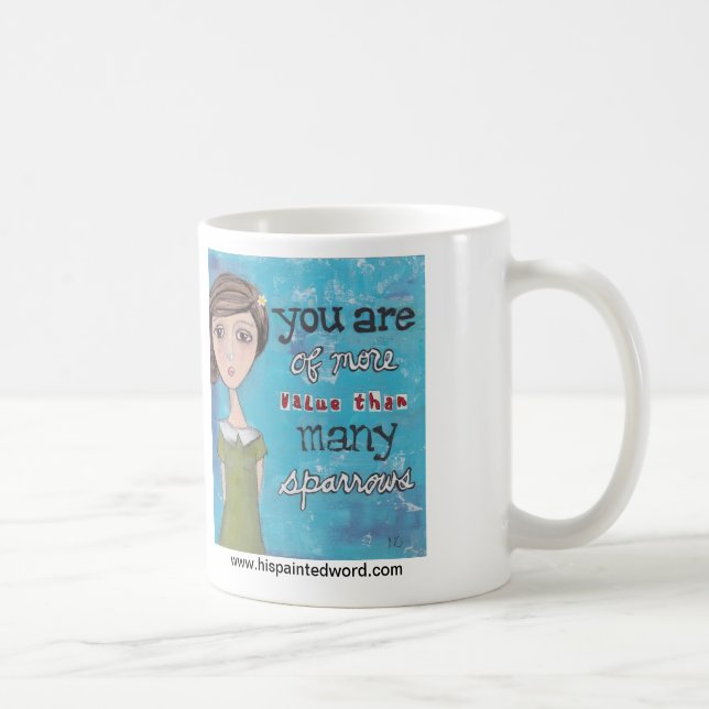 Hans målade ord - Sparrows-Kaffe mugg (Höger)
