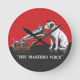 Hans Master's Voice Vintage Red & Black Rund Klocka