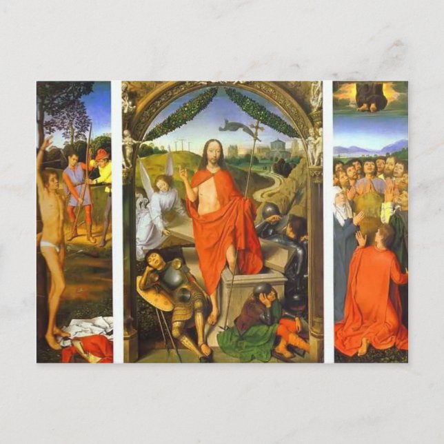 Hans Memling- Resurrections-triptych Vykort (Framsida)