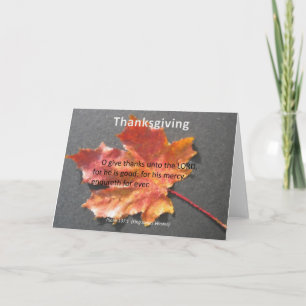 Hans Mercy Endureth Thanksgiving Psalm 107:1 Helgkort