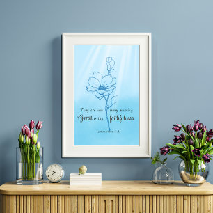 Hans meriter är nya varje morgon Bible verse Poster