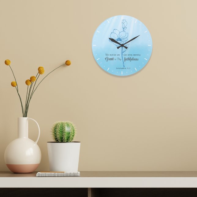 Hans meriter är nya varje morgon Bible verse Stor Klocka (Skapare uppladdad)