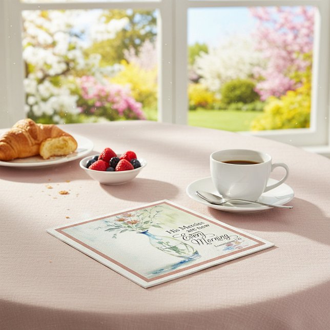 Hans meriter är nya varje morgon pappersservett (Skapare uppladdad)