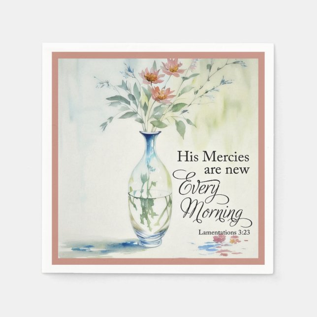 Hans meriter är nya varje morgon pappersservett (Framsidan)