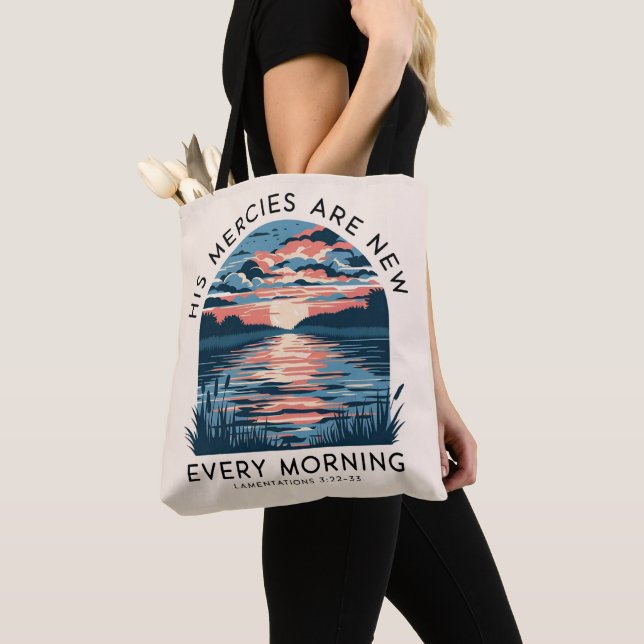 Hans meriter är nya varje morgon Sunrise Tygkasse (Närbild)