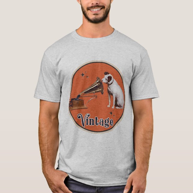 Hans mors röstNipper RCA Victor Hund T Shirt (Framsida)