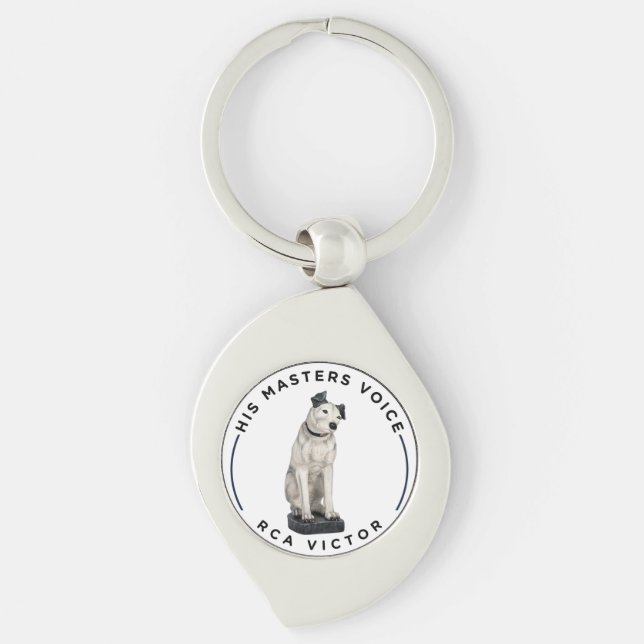 Hans mors rösträtt Svartvit Namnteckning Nipper Swirl Silverfärgad Nyckelring (Framsidan)