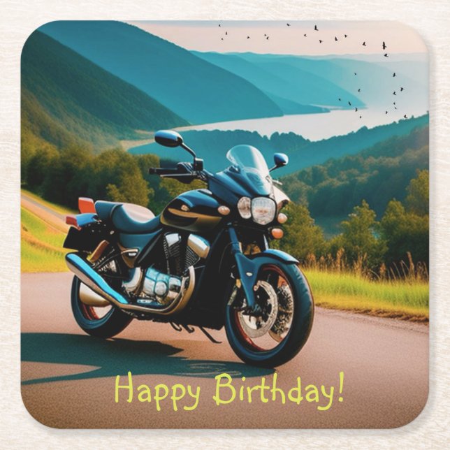 Hans motorcykel underlägg papper kvadrat (Framsidan)