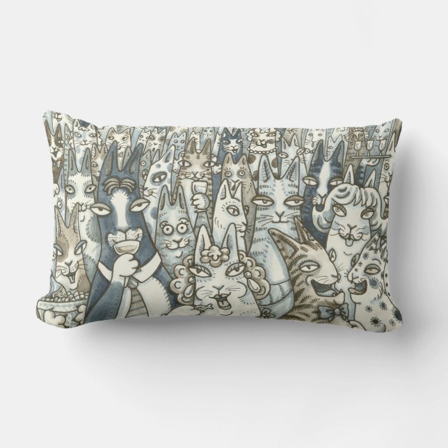 HANS N' Fitz CAT PARTY LUMBAR PILLOW Customize Lumbarkudde (Framsida)