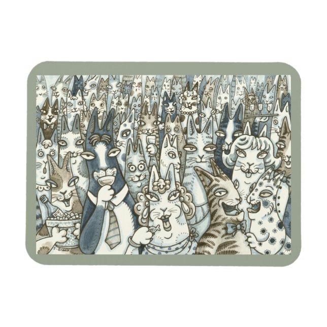 HANS N' Fitz CAT PARTY MAGNET *Anpassa (Horisontell)