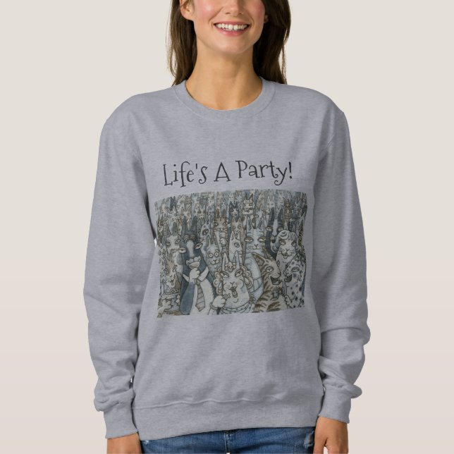 HANS N' Fitz CAT PARTY SWEATSHIRT Tee Shirt (Framsida)