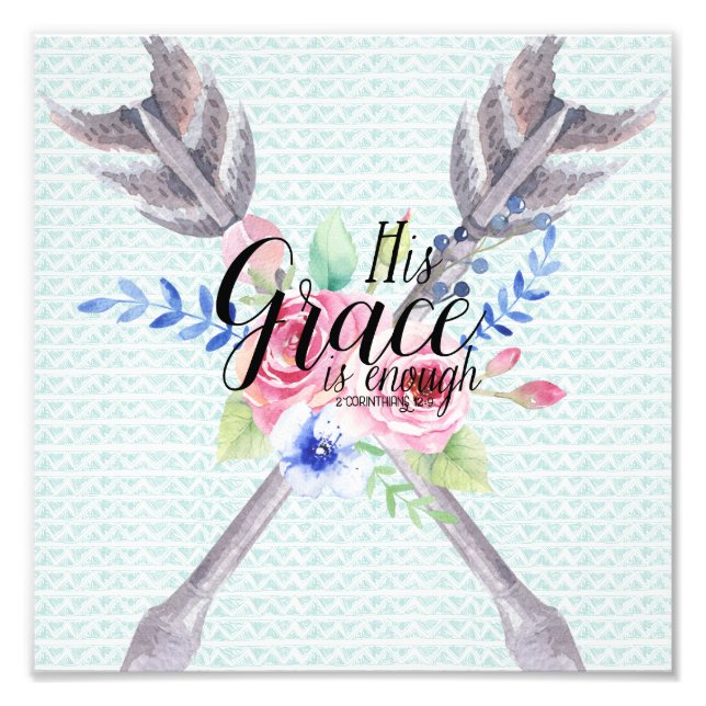 Hans nåd räcker: 2 korintianer 12:9 fototryck (Framsidan)