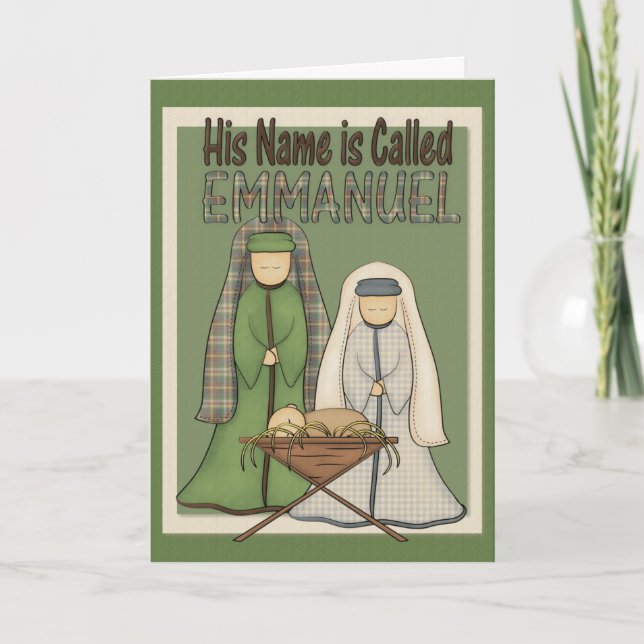Hans namn är kortet för den Emmanuel julhälsningen Helgkort (Framsida)