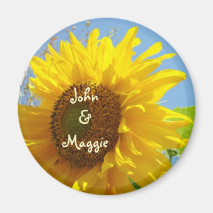 Hans namn & Hennes namn magnet Solrosor